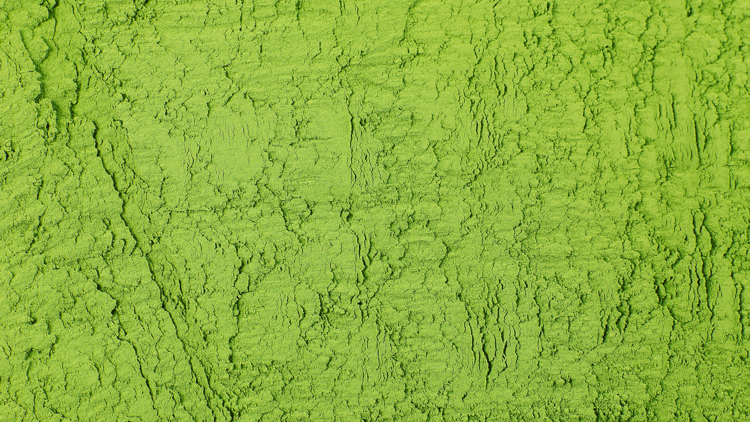 A close up image of vibrant green, finely ground matcha powder, showing texture